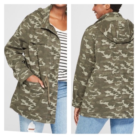 1X•OVERSIZED HOODED CAMO ANORAK JACKET - Picture 3 of 17
